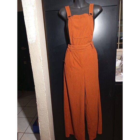 Cider Pants - Cider Women's Small Corduroy Rust Brown Wide Leg Overalls Goth Granola Trending